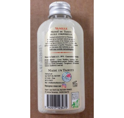 Vahine Tahiti - Monoï vanille - 60ml