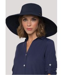 Big elastic beach hat - navy blue - CHAPEU BEVERLY HILLS MARINHO - SOLAR PROTECTION UV.LINE