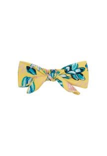 Yellow headband with a bow and flowers - FLORESCER KNOT HEADBAND