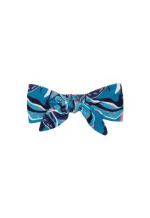 Blue & pink printed headband with a knot - LILLY KNOT HEADBAND