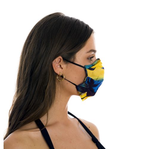 Reusable 3-ply tropical print fabric mask - FACE MASK BBS31