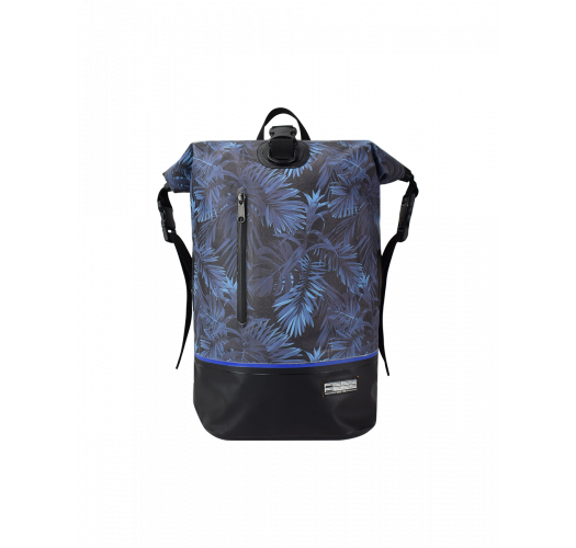 Midnight blue waterproof backpack with leaves - MINI DRY TANK TROPICAL MIDNIGHT BLUE