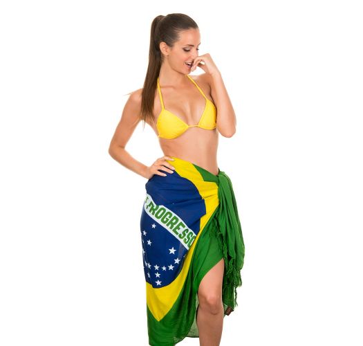 Pareo sfrangiato con bandiera nazionale brasiliana - CANGA BRASIL