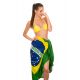 Fringed pareo with the Brazil national flag - CANGA BRASIL