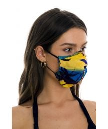 Masque tissu réutilisable 3 plis imprimé tropical - FACE MASK BBS31