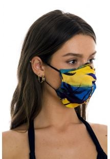 3-lagig herbruikbaar stoffen mondmasker met tropische print - FACE MASK BBS31