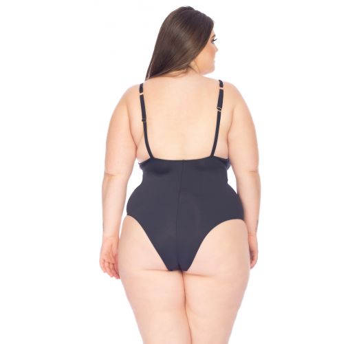 Plus size black one-piece swimsuit with adjustable straps - MAIO STRAPPY MELINDA PRETO