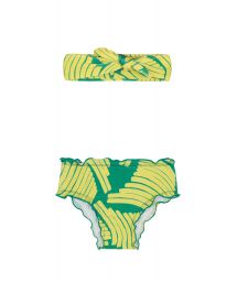 Baby swim panties and headband in green print - BANANA YELLOW BABY