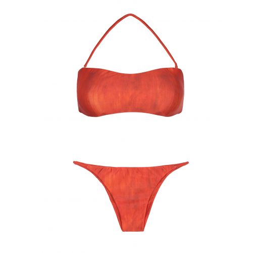 gouden Confronteren microfoon Oranje Bandeau Bikini, Meerdere Bandjes Achterkant - Detailed Back Bandeau  Seamless Bikini - Lenny Niemeyer