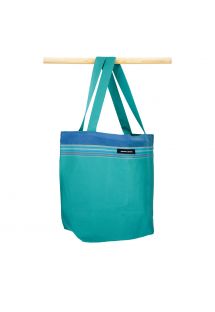 Soft bag in emerald green kikoy cotton - BEACH BAG KIKOY MARTIN
