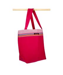 Soft bag in red & pink kikoy cotton - BEACH BAG KIKOY PHILIPPINES