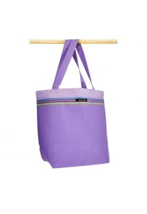 Miękka torba z fioletowej bawełny Kikoy - BEACH BAG KIKOY TRINITE