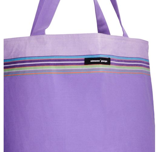 Soft bag in lilac kikoy cotton - BEACH BAG KIKOY TRINITE