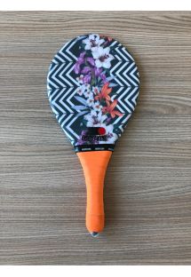Frescobol racket mix of zig-zag and flower prints - RAQUETE FANTASIA