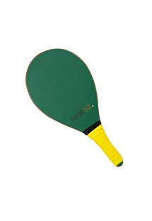 raqueta de frescobol verde con empuñadura amarilla - BEACH BAT RDS BRASIL