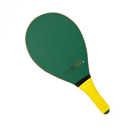 Green pro frescobol bat with yellow grip - BEACH BAT RDS BRASIL