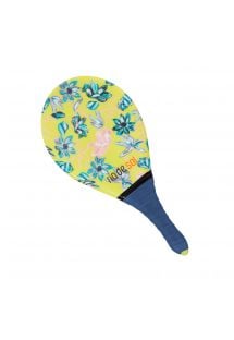 Professioneel fleurig geel frescobol-racket met blauwe handgreep - BEACH BAT RDS FLORESCER