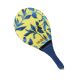 Rakietka do gry frescobol we wzór liści z niebieskim uchwytem - BEACH BAT RDS LEMON FLOWER