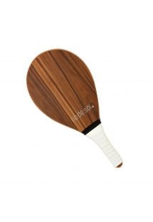raqueta de madera frescobol con empuñadura blanca - BEACH BAT RDS MADEIRA BRANCO
