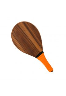 Frescobol-Racket aus Holz, orangener Griff - BEACH BAT RDS MADEIRA LARANJA