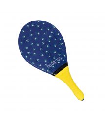 Raquette de frescobol pro bleu motif oiseaux grip jaune - BEACH BAT RDS SEABIRD