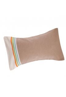 Dmuchana poduszka plażowa beżowa z kolorowymi paskami - RELAX NOMAD