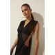 VESTIDO MIDI ONCA PINTADA BORDADA BLACK