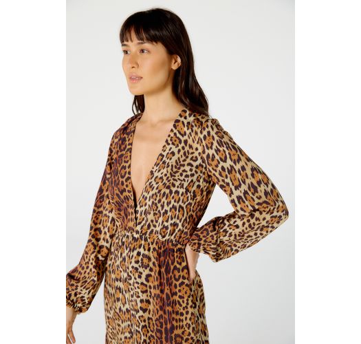 VESTIDO MIDI MANGA VIVIAN PINTADA