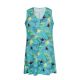 Blue floral sleeveless beach dress - DRESS FLOWER GEOMETRIC