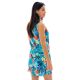 Blue floral sleeveless beach dress - DRESS ISLA