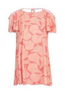 Printed beach dress with bare shoulders - SAIDA BANANA ROSE OFF SHOULDER
