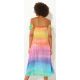 Luksusowa sukienka plażowa z tęczowym nadrukiem - DRESS RAINBOW CLOUD