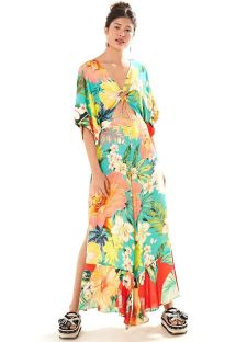 Beach jumpsuit with big colorful flowers - MACACAO MAXI FILIPINAS