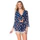 Navy romper in with polka dots with crochet - ROMPER NAVY POLKA