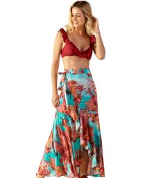 Exotic print long wallet beach skirt - DRI VANUATU