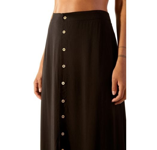 Buttoned black long beach skirt - TALIA PRETO