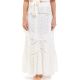 Long white beach skirt with embroidery - BOTTOM ISADORA WHITE OFF