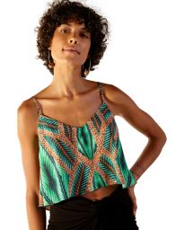 Green tropical light beach top - BLUSA NEW ALCINHA TAI