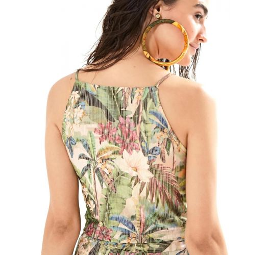 Tropical printed knotted crop top - BLUSA CROPPED RECANTO