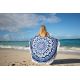 Round towel - navy blue/white beach towel - LA CARIBEENNE