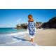 Round towel - navy blue/white beach towel - LA CARIBEENNE