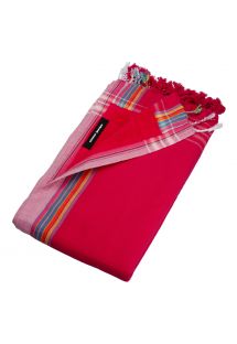 Dwustronny czerwony ręcznik plażowy - pareo - KIKOY PHILIPPINE
