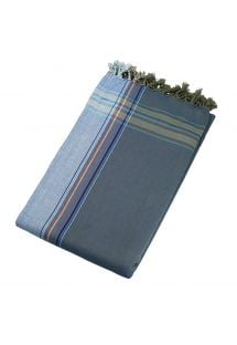 Beach towel and pareo - reversible blue / dark grey - KIKOY CUBA LIBRE