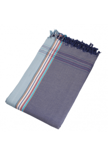 Dwustronny niebiesko-szary ręcznik plażowy - pareo - KIKOY HENDAYE