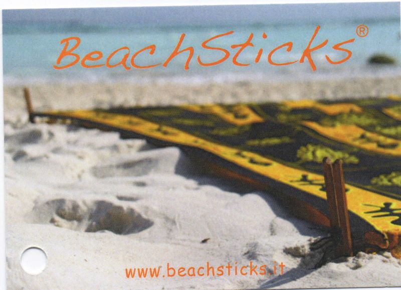 Set of 4 wooden fixing sticks for pareo - camouflage pouch - BEACH STICKS CAMO