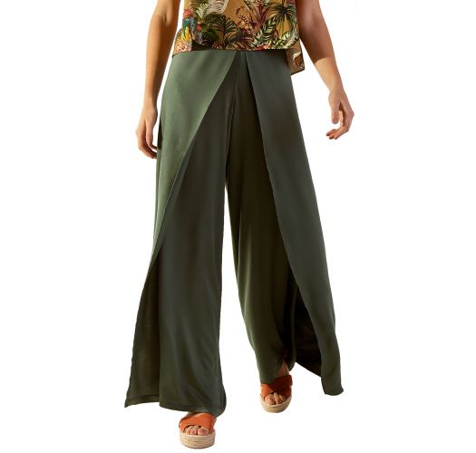 Wallet style green loose beach pants - BOTTOM LULE GAYA VERDE