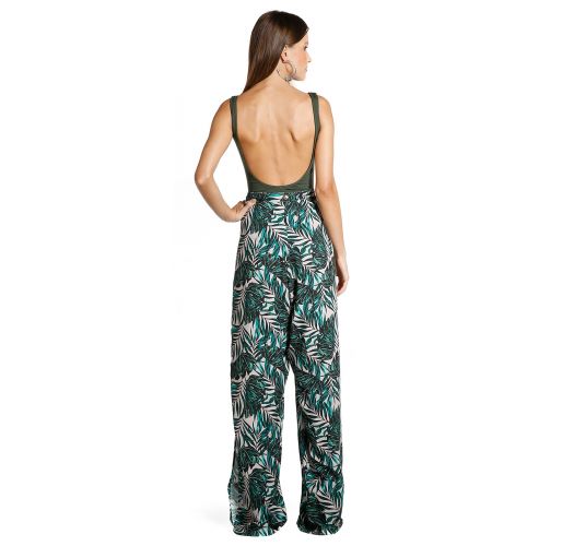 Beach pants with printed foliage - ENVELOPE FOLHAGENS