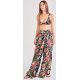 Black floral loose beach trousers - VENTO LIFE