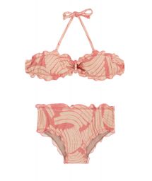 Bikini bandeau fille imprimé rose - BANANA ROSE KIDS