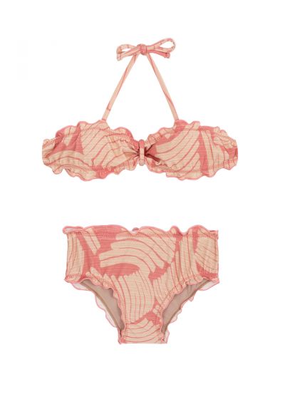 Bandeau bikini with rose print for girls - BANANA ROSE KIDS